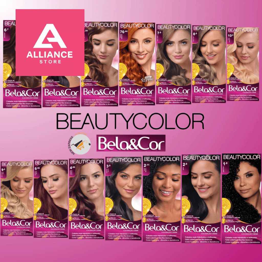 Coloração Permanente Bela&Cor Tintura Profissional Beautycolor