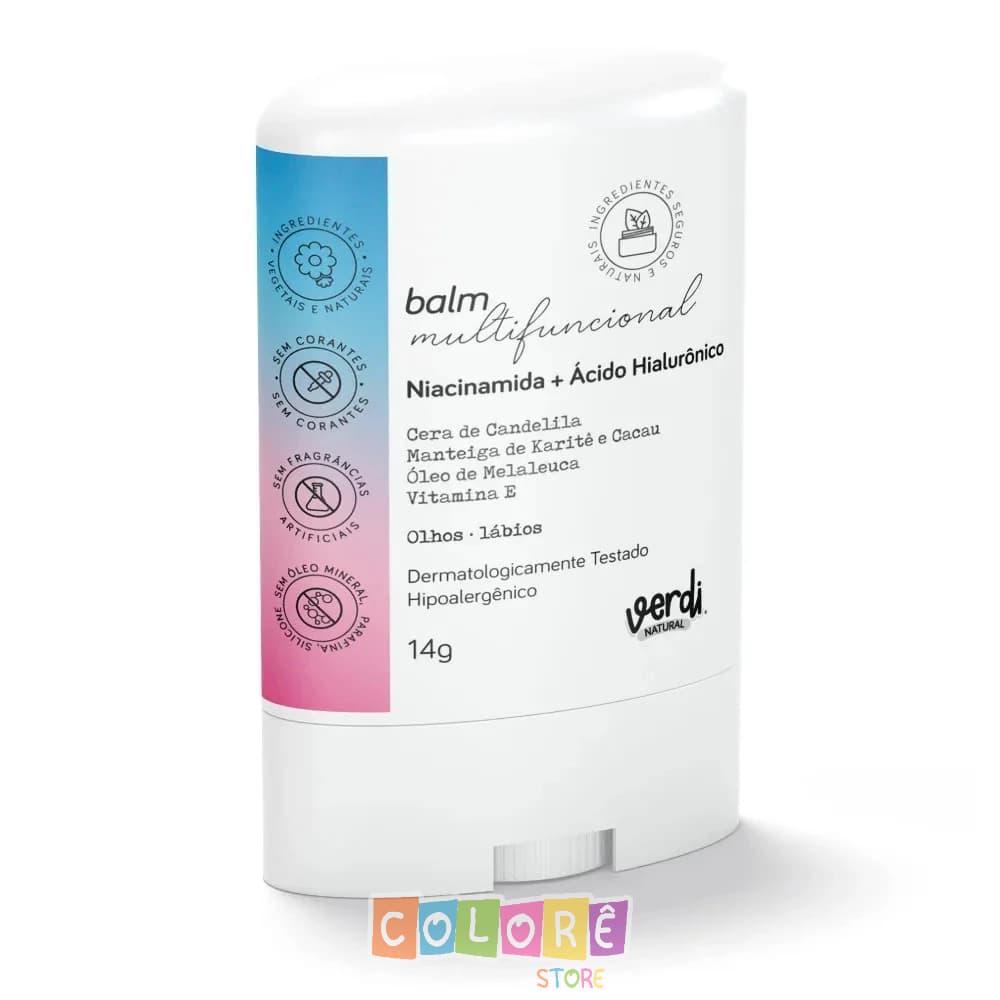 Balm Natural de Olhos e Boca Multifuncional Niacinamida Ácido Hialurônico Hidratação Mamãe Kids Teen