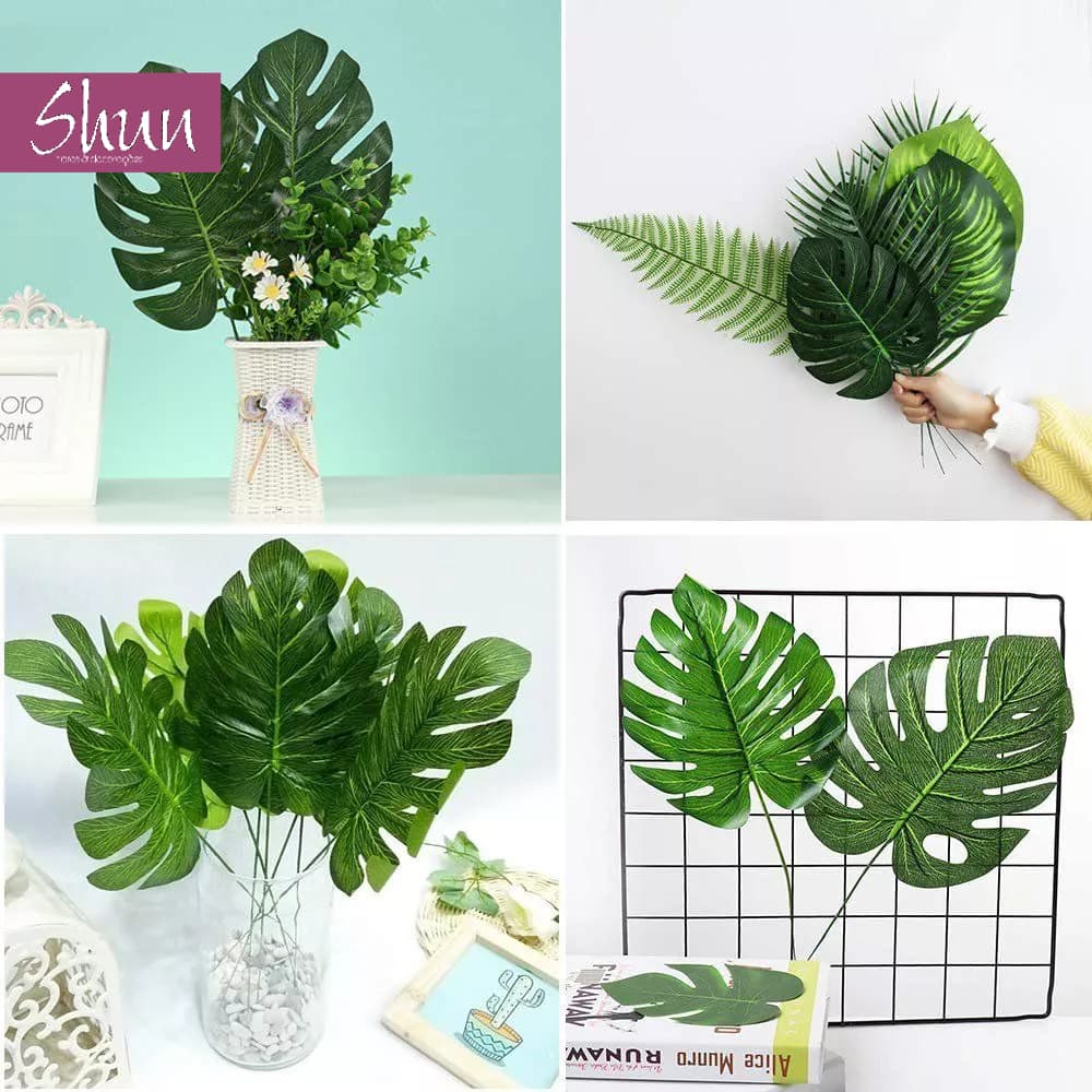 Kit de 10 a 30 Folha Artificial Verde Planta, Folhas Artificiais Para Decoração Arranjos, Folha Artificial Decoração
