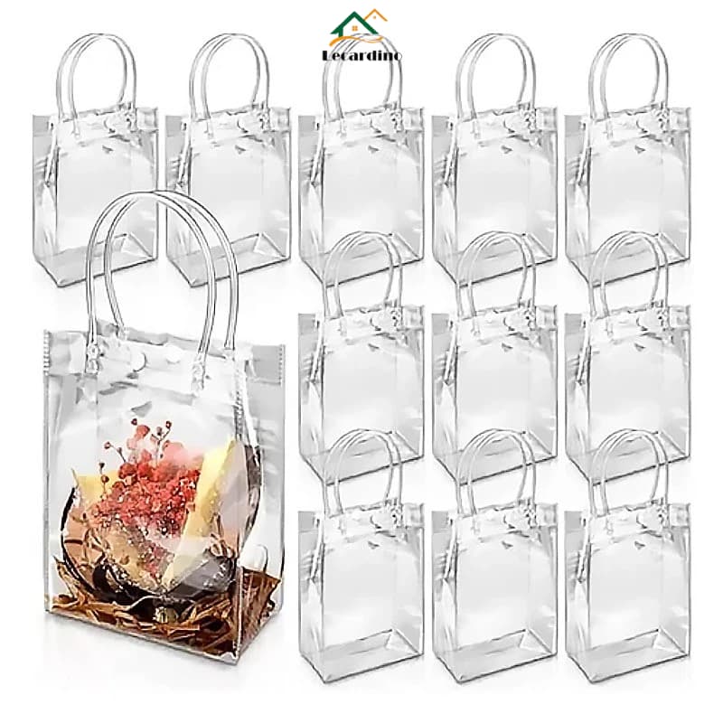 Sacola plástica transparente 40 unidades lembrancinha festa infantil presentes para personalizar casamento
