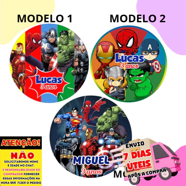 60/100 Adesivos Personalizados 5x5 cm Tema Vingadores/Heróis Ideal para Lembrancinhas, festas