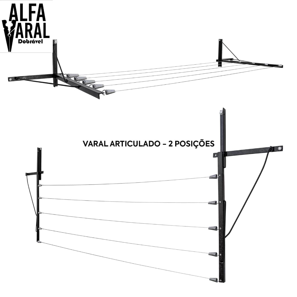 Varal Dobravel,Retrátil,Parede/Muro,Mão Francesa.