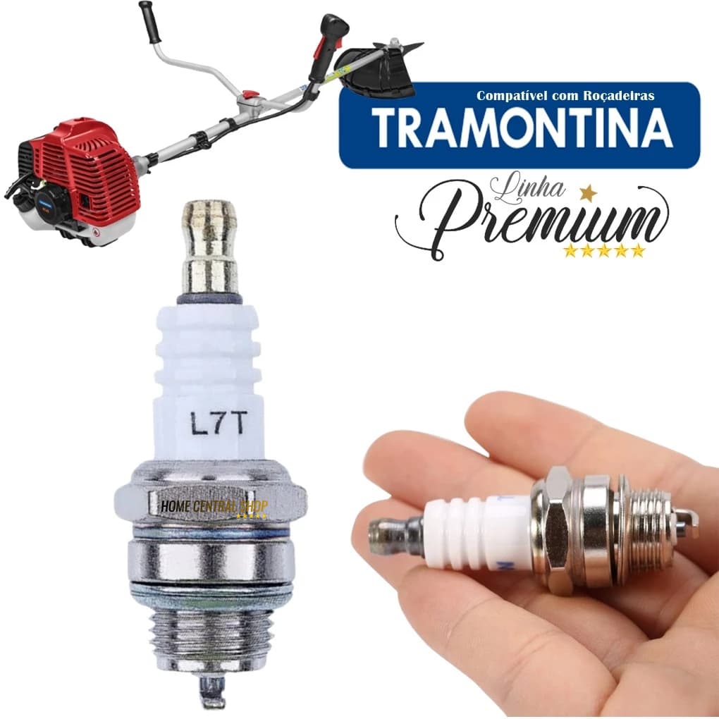 Vela De Ignição L7T Curta Para Roçadeiras A Gasolina Tramontina