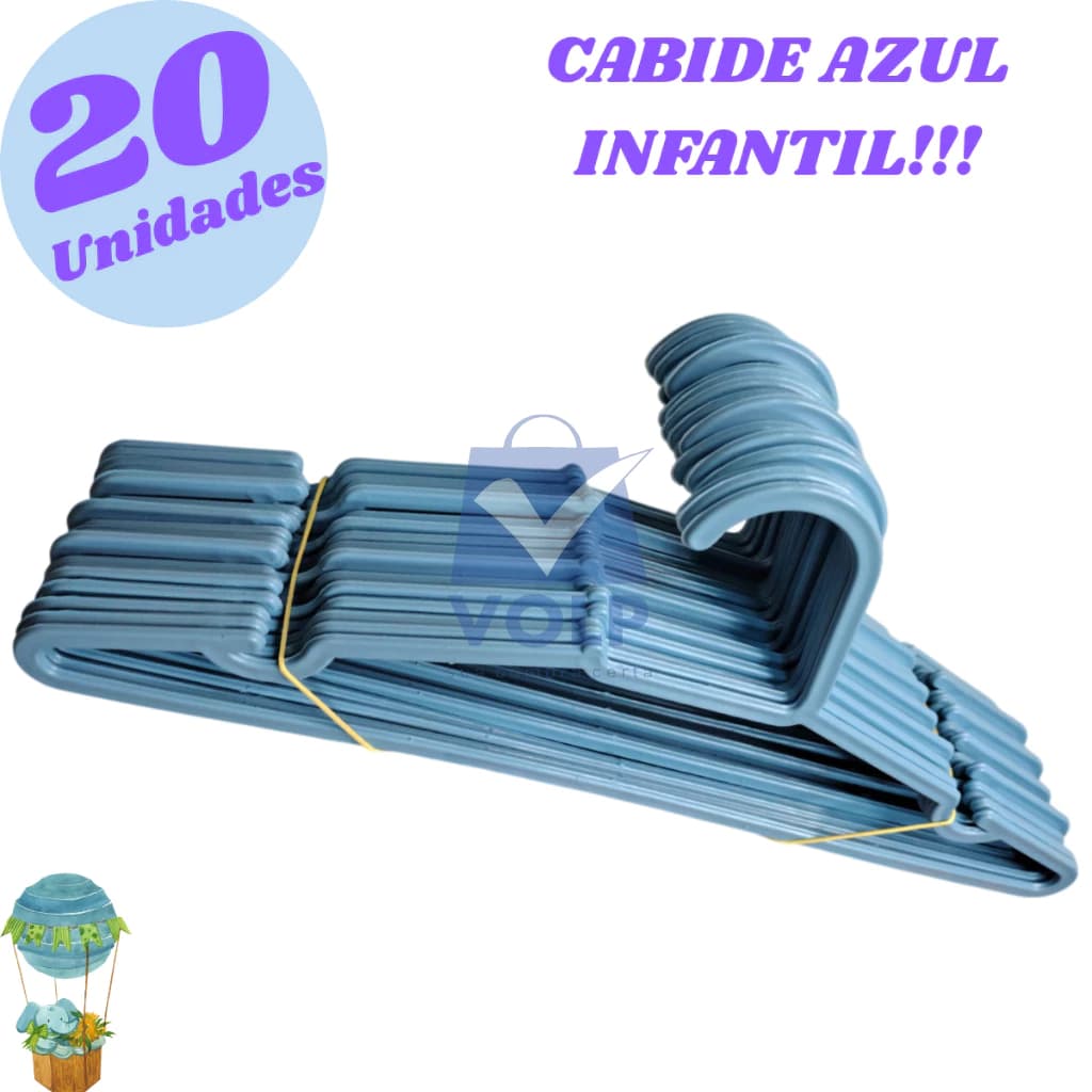 Kit 20 Cabides INFANTIL Azul!