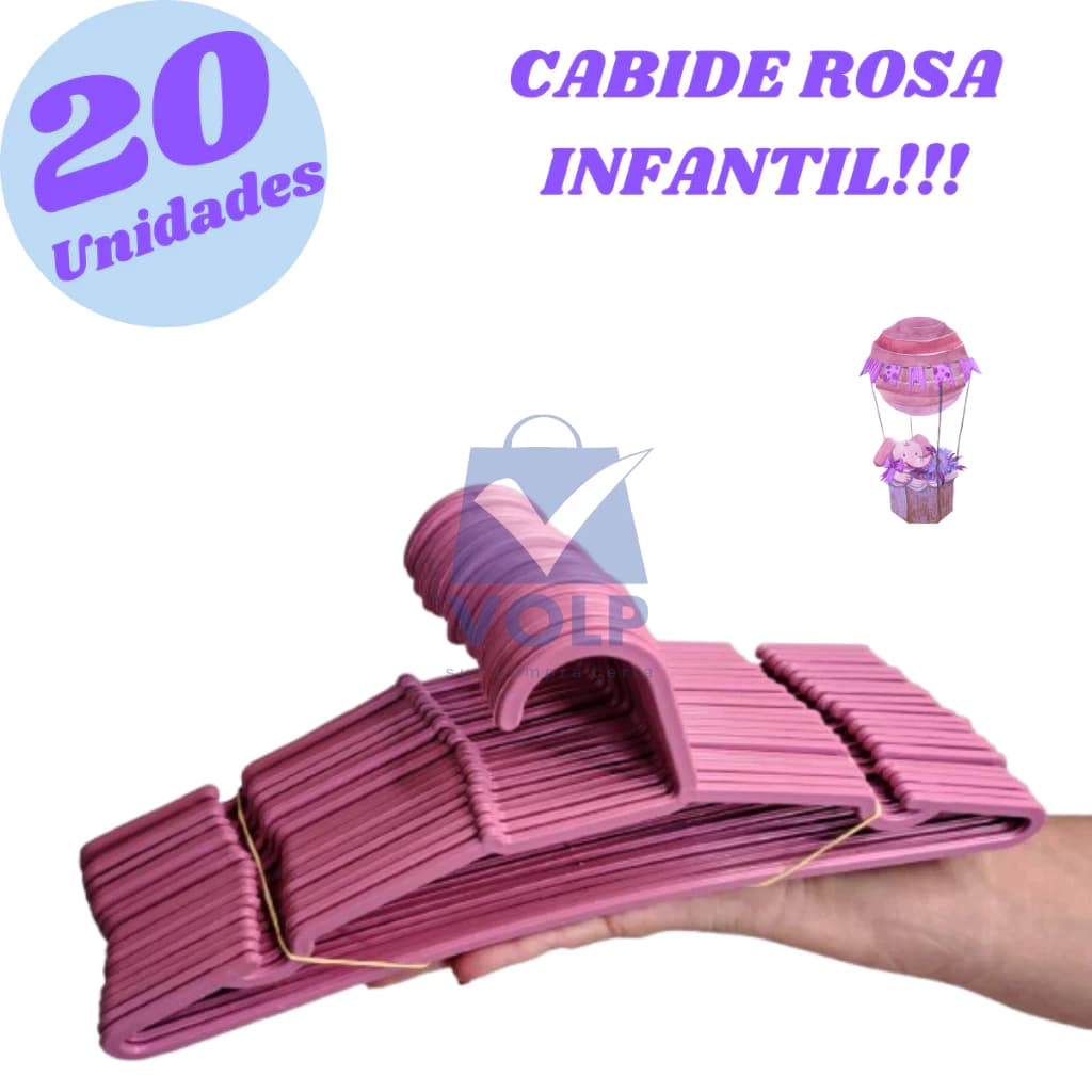 Kit 20 Cabides INFANTIL Rosa!