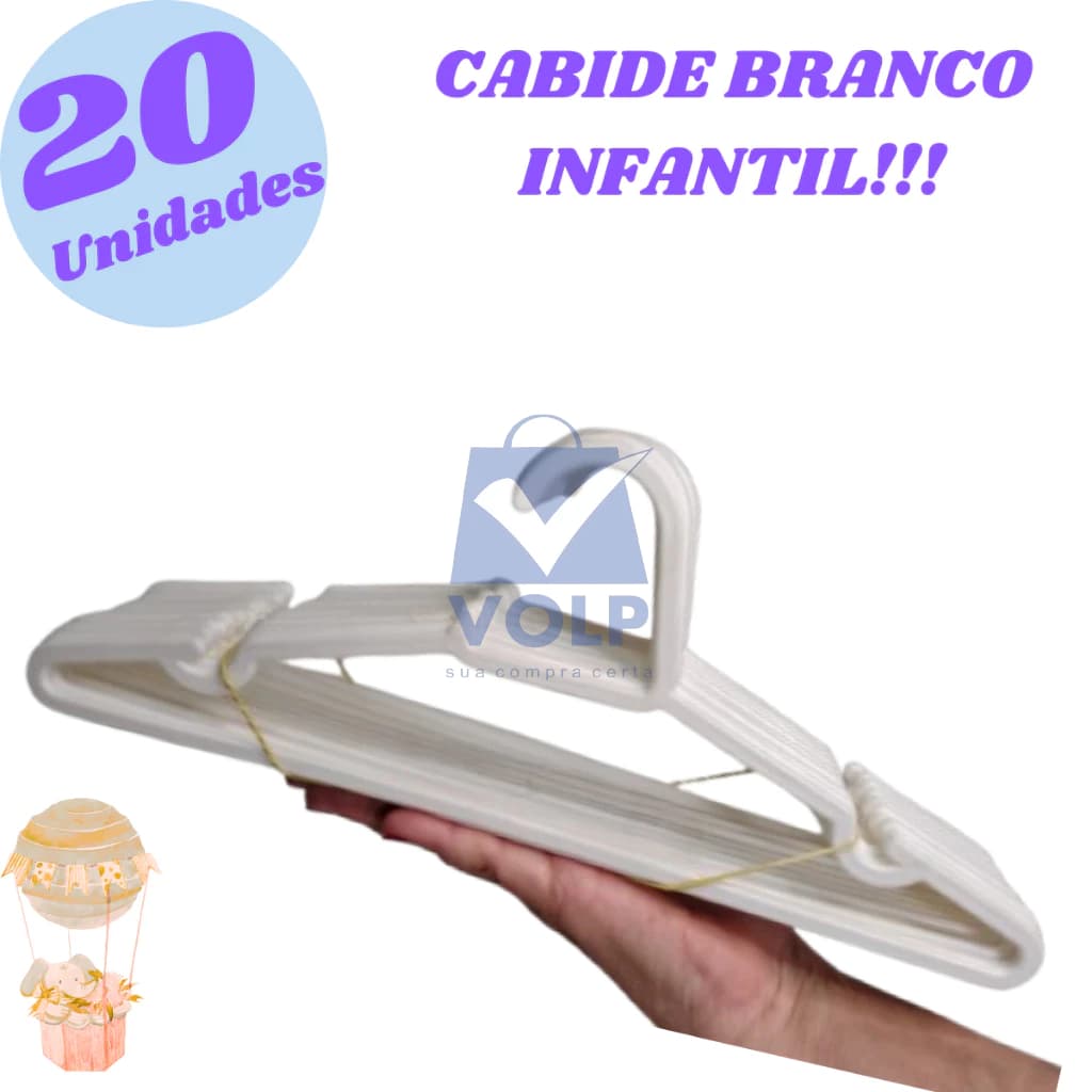 Kit 20 Cabides INFANTIL Branco!!