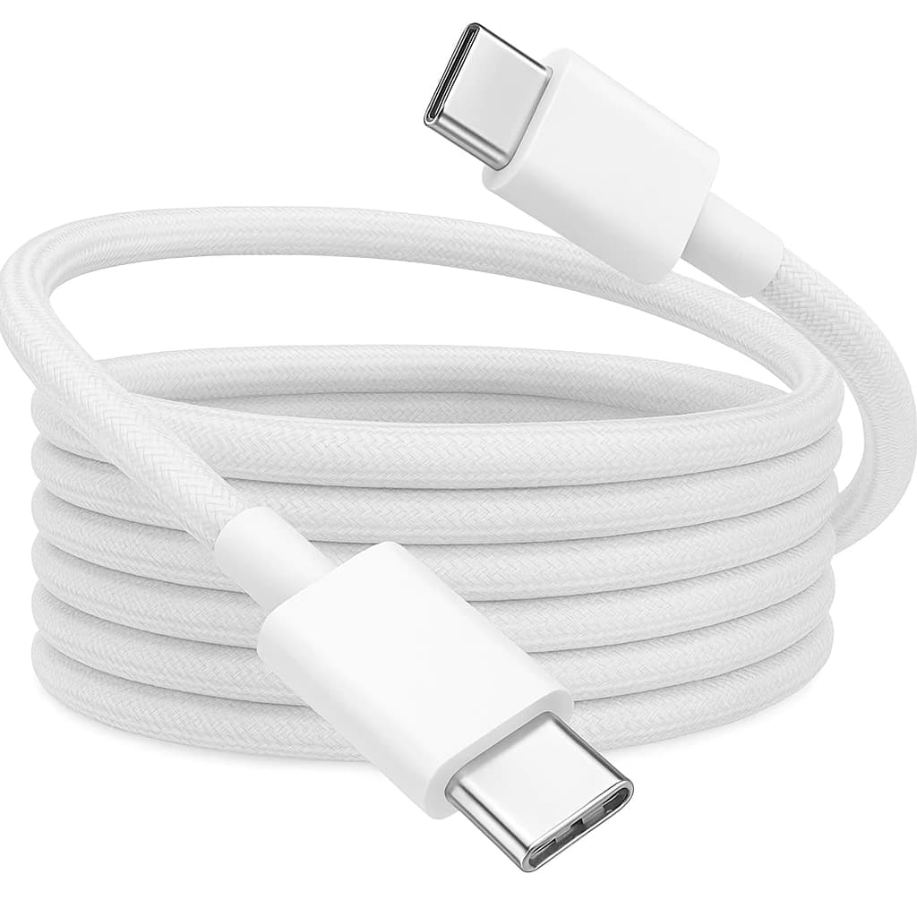 Cabo USB-C Reforçado 1m – Carregamento Rápido 60W / 3A, Sincronização de Dados, Compatível com Samsung, Motorola, Xiaomi