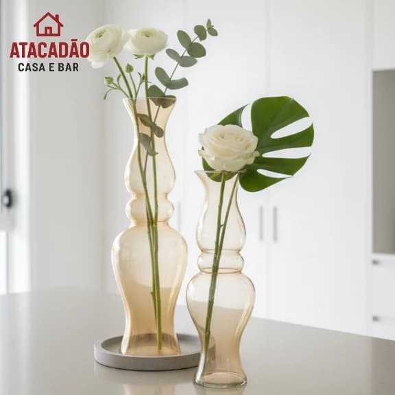 Kit 2 Vasos de Vidro Jade Âmbar