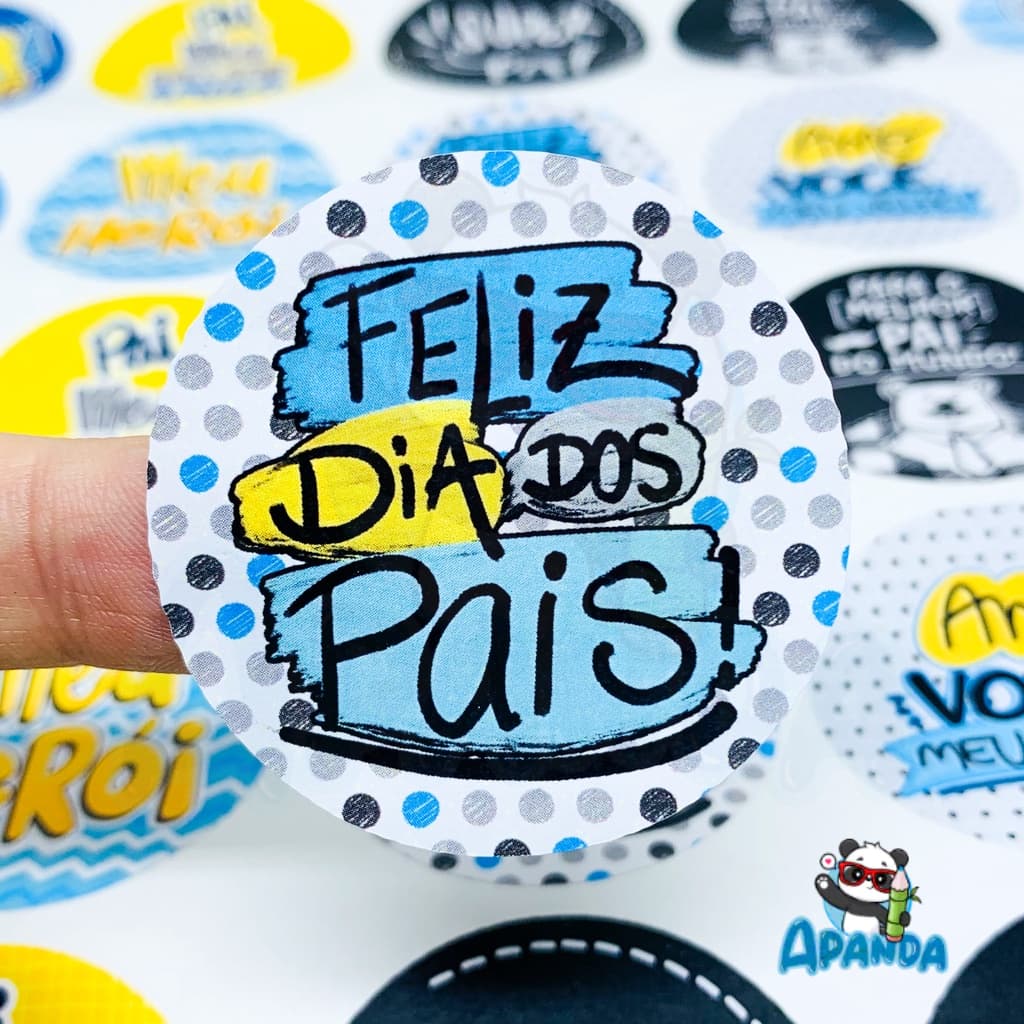 Adesivos para Presente Lembrancinha Dia dos Pais 4x4cm | Apanda