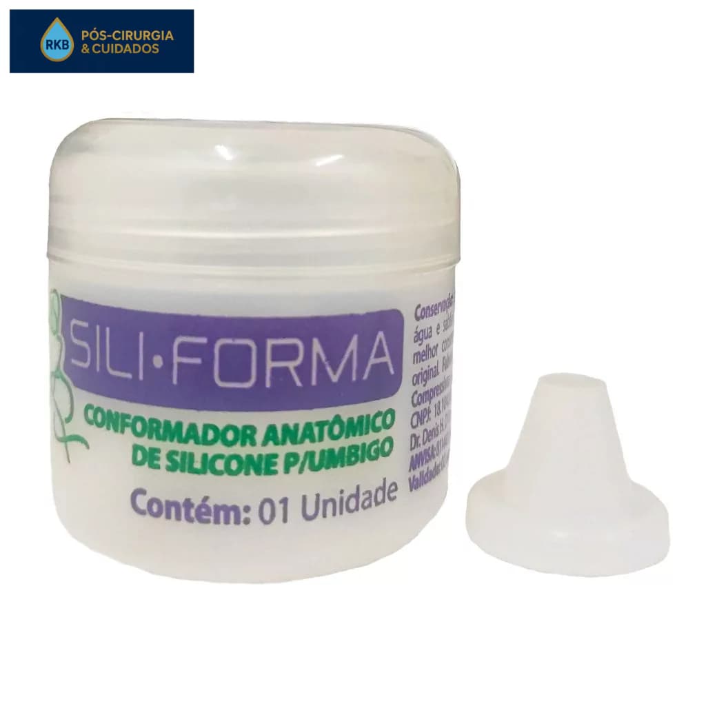 Órtese De Umbigo Anatômica de Silicone  Pós-cirúrgica Abdominoplastia - SILIFORMA Com 1 ou 2 Unidade