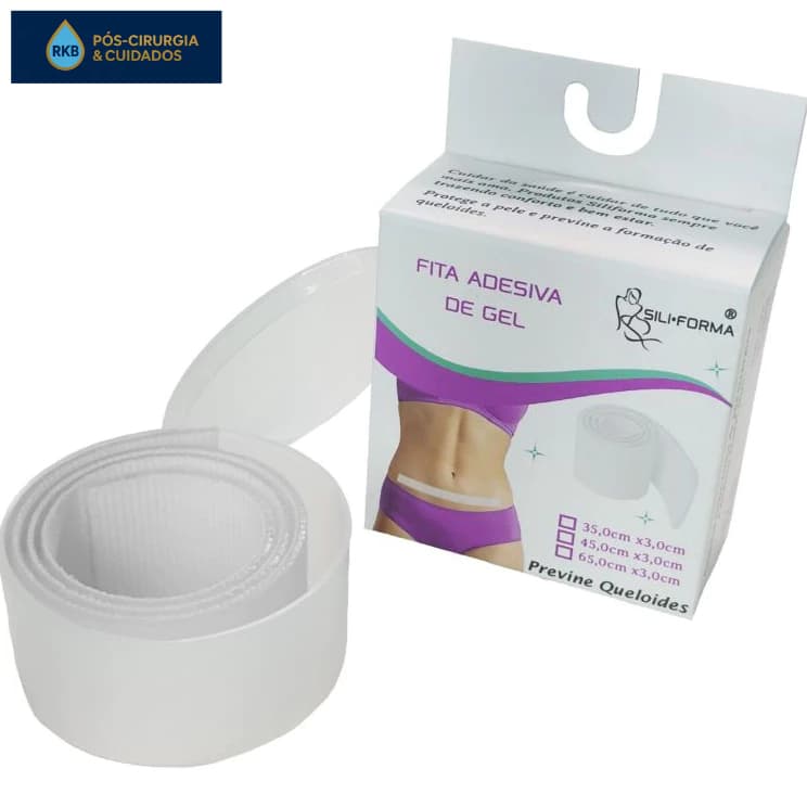 Fita em Gel Adesiva 45cm x 3cm Para Queloides e Cicatrizes - Siliforma