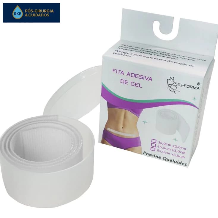 Fita Adesiva De Gel Silicone 65,03cm x 3,0cm Sili Forma Pós Operatorio  de Ciscatriz e Queloide