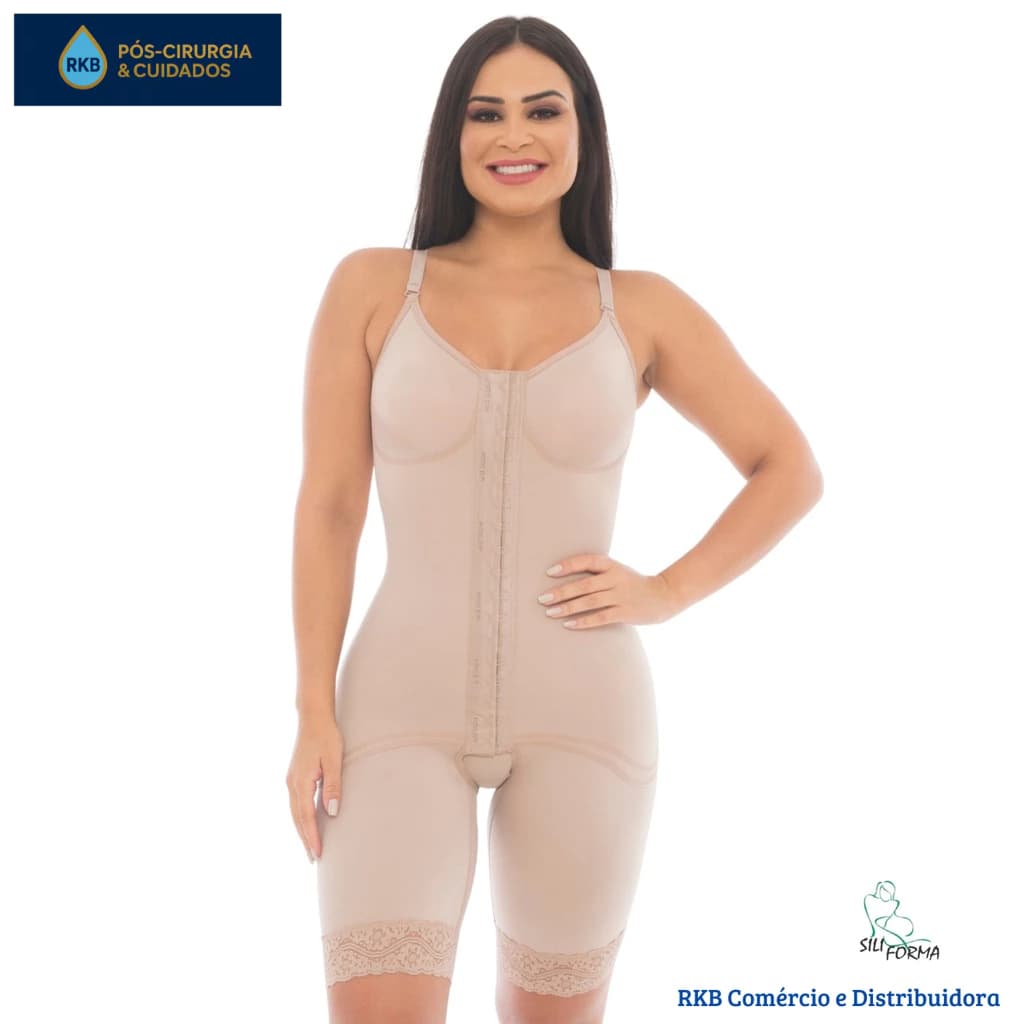 Modelador Curto c/Abertura  Alça Fina Pós Cirúrgico Compressão Abdominoplastia/ Lipo Model Slim