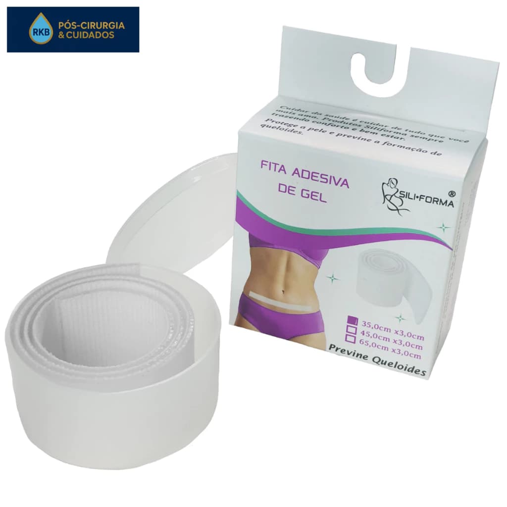 Fita Adesiva De Gel Cicatrizante Queloides Pós Cirúrgica  35x3cm  Hipertrófica  Registro ANVISA