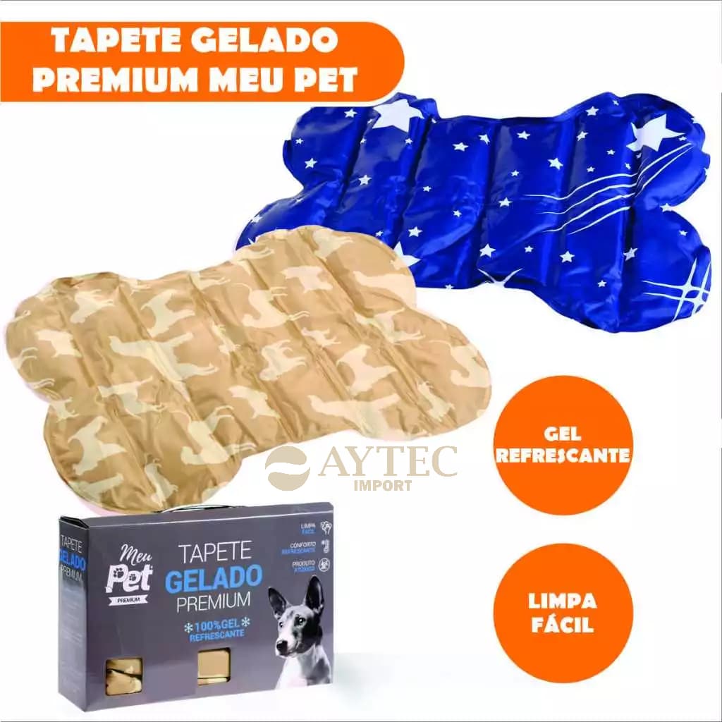Tapete Premium Ossinho Refrescante Para Cachorro Gelado Gel Gato Cão Pet