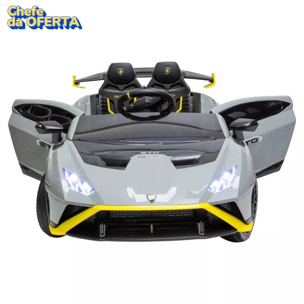 Mini Carro Elétrico Infantil Lamborghini STO Huracan com Controle Remoto Esportivo Elétrico