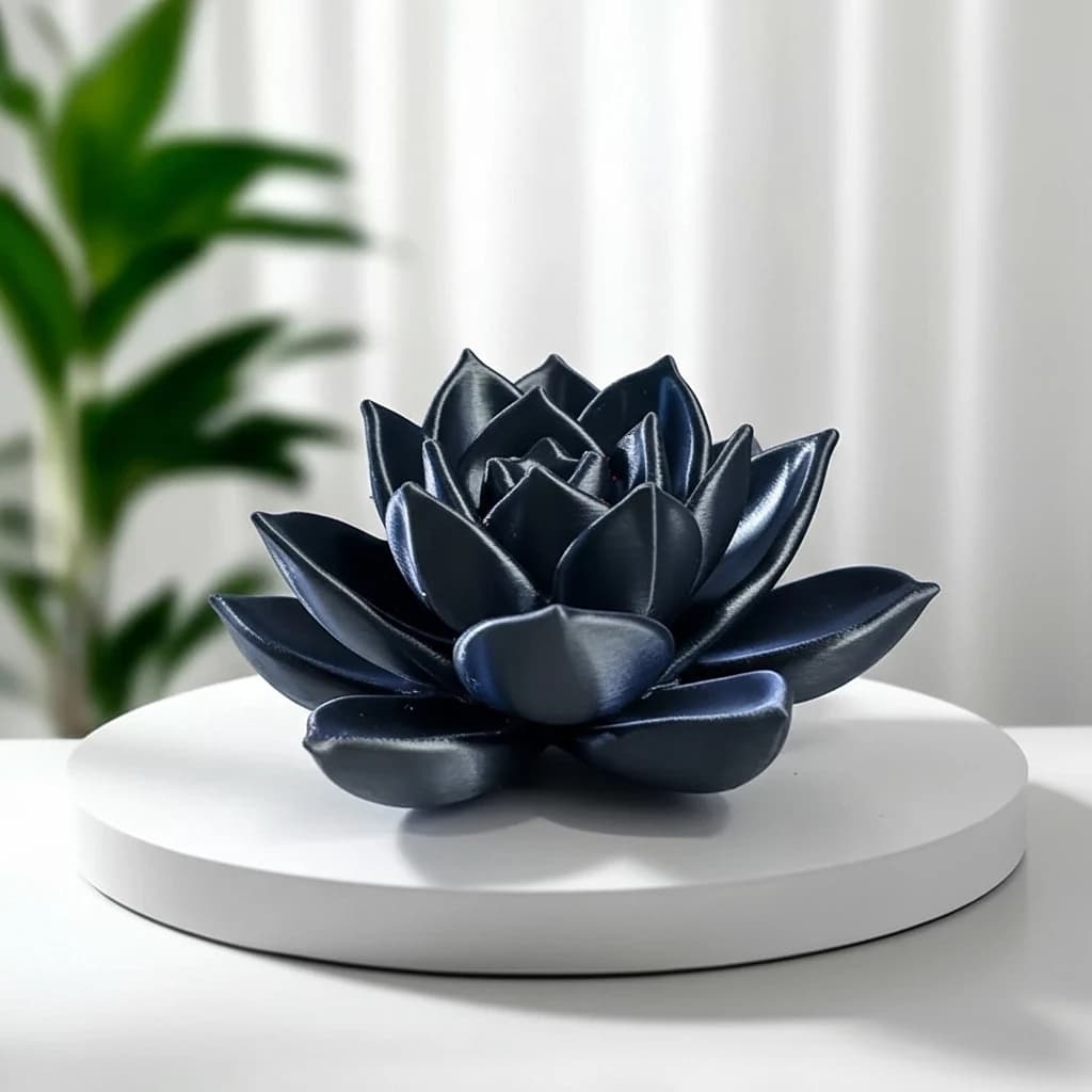 Estátua Decorativa Flor de Lótus | Escultura Zen para Decoração Sala, Estante e Mesa