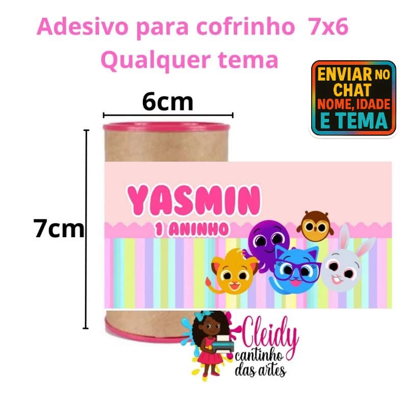 80 ADESIVOS PARA COFRINHO 7X6cm PERSONALIZADO QUALQUER TEMA/ADESIVO LEMBRANCINHA