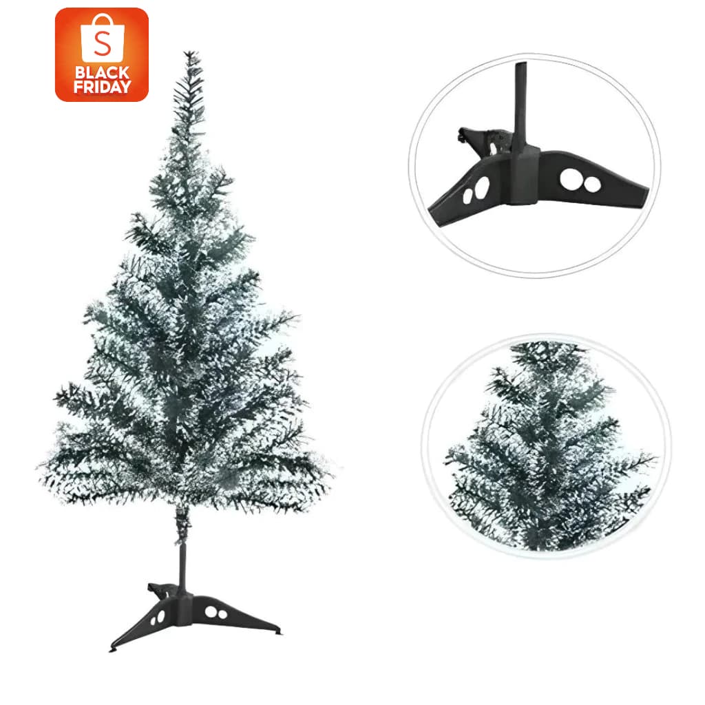Árvore Pinheiro De Natal 50 Galhos Verde Com Neve 60cm