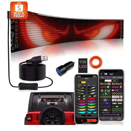 Tela de LED 60cm Flexível Display Grande para Carro Caminhão – Visualização Clara e Ampla