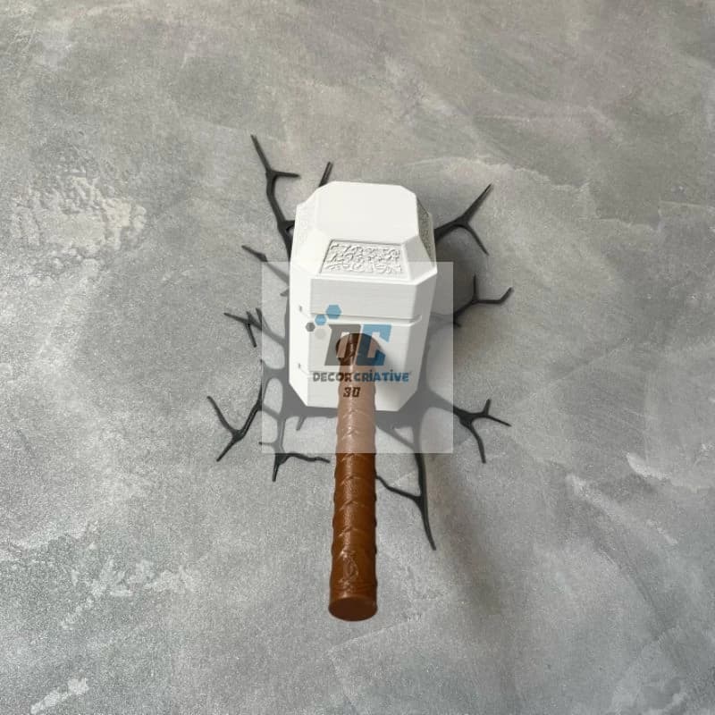 Martelo do Thor 3D – Mjolnir Item de Decoração