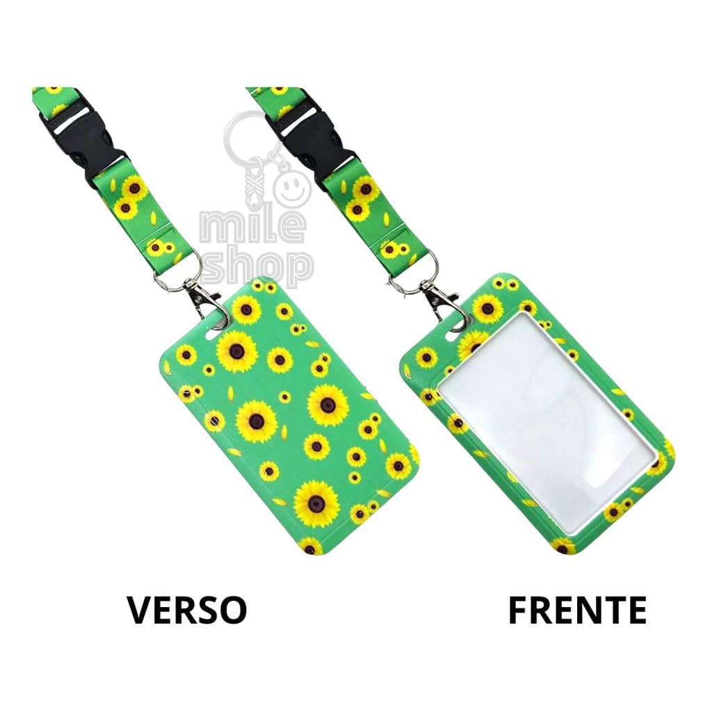 Cordão com Porta Crachá Girassol Doenças Ocultas
