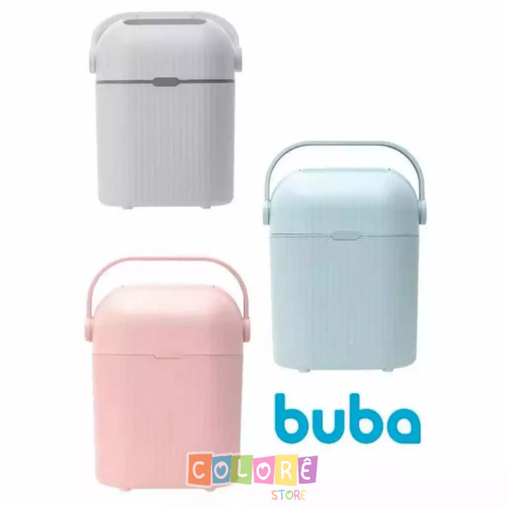 Lixeira Antiodor Buba Para Fraldas e Lenços Bebê Mágica Compacta Lixo 9L Vedação Contra Mau Cheiro