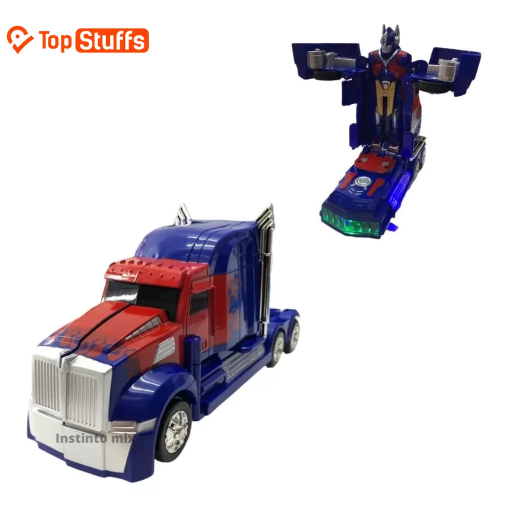 Caminhão Transformers Optmus Prime Vira Robo Bate E Volta