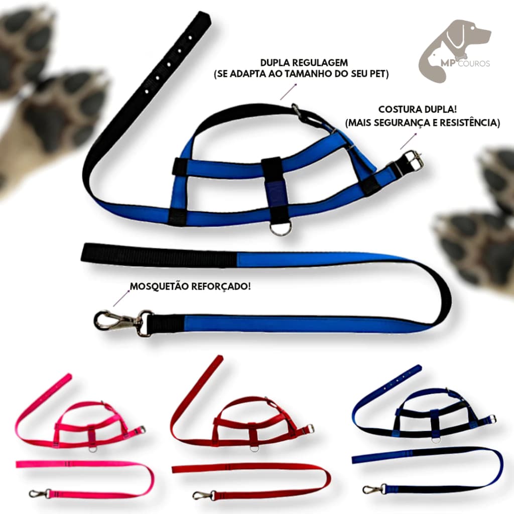 Peitoral super ajustavel regulável guia forte para Cães Médio e Grande Porte Resistente Confortável