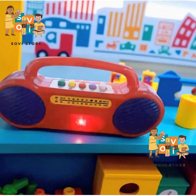 Brinquedo Musical Antigo Infantil Rádio Radinho ANOS 90. Toca Sons de Instrumentos e Acende Luz. Nostalgia