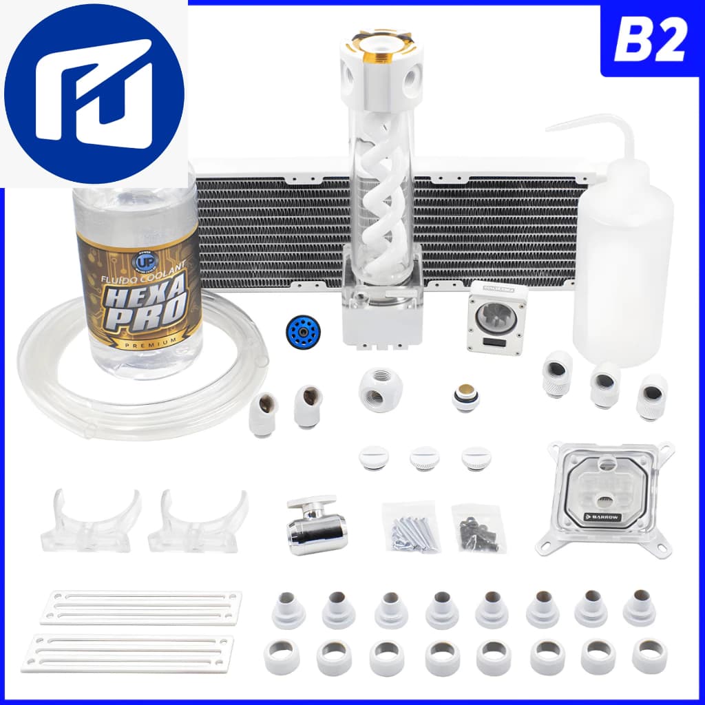 KIT Water Cooler Completo 360MM White Edition ARGB Mangueiras Flexíveis