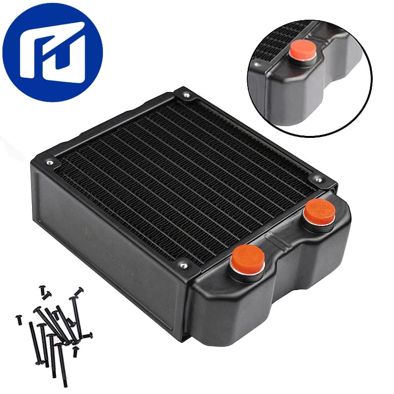 Radiador 120mm x 45mm Alumínio P/ Water Cooler Custom - Rosca G1/4