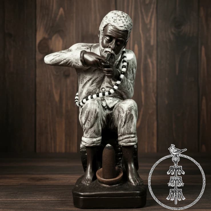 Preto Velho 20cm Imagem Incensário Estátua Suporte Incenso Umbanda