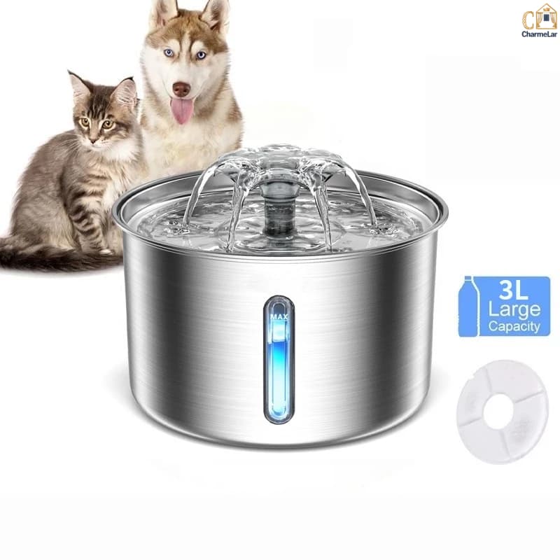 3L Fonte De Água Do Gato Automático Filtro Interior LED Beber Para De Gatos