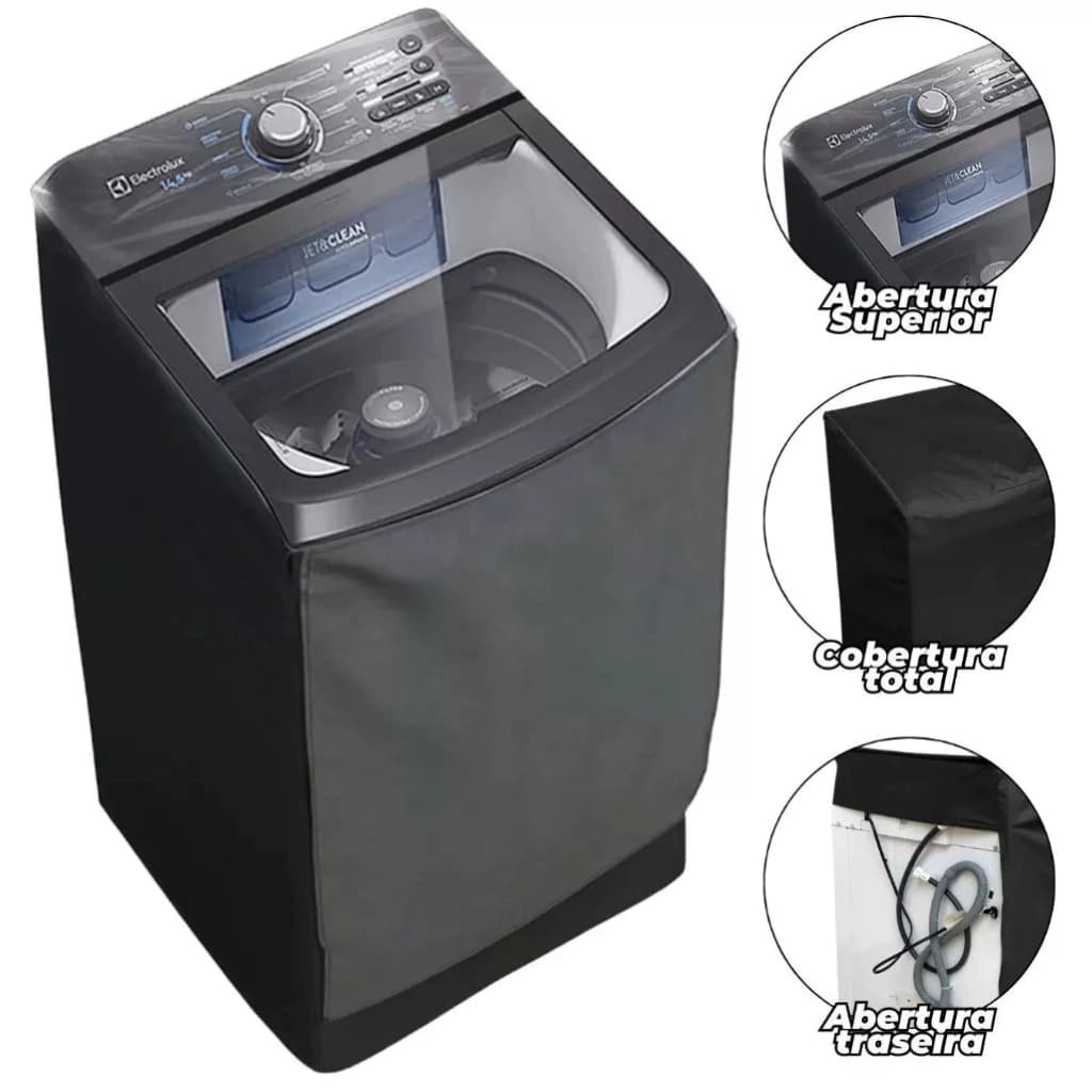 Capa Maquina Electrolux LEC15 15kg Reforçada Resistente Impermeavel Corino