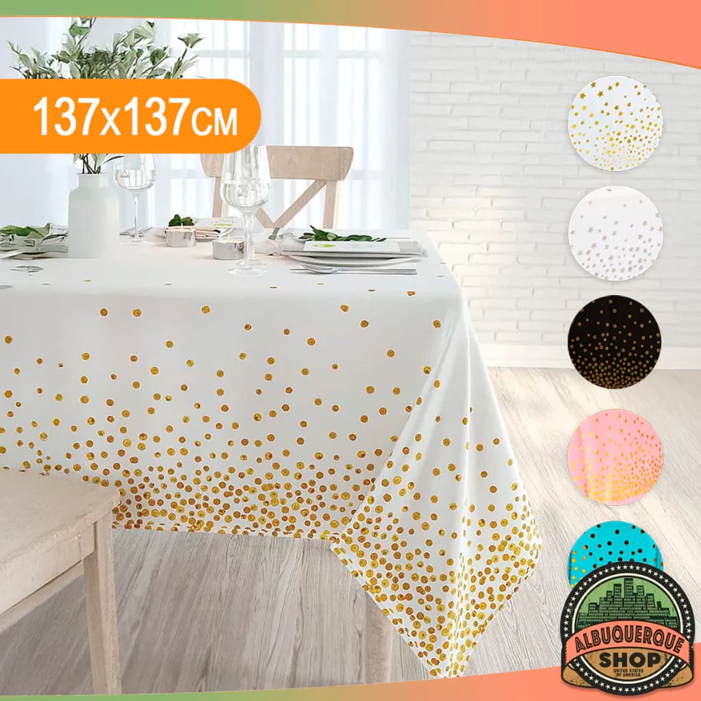 Toalha De Mesa Plástica Para Festa - 1,37x1,37M - Modelos Variados