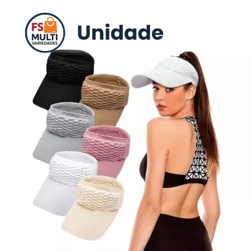 Viseira Fitness Tecido UV Caminhada Corrida Ajustável Confortável Leve