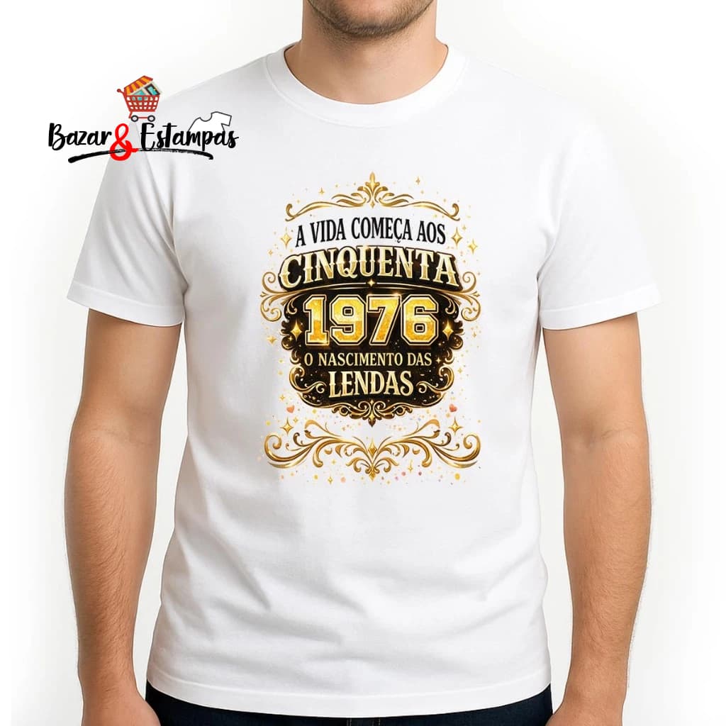 Camiseta a Vida Começa aos 50 anos de Idade Nascimento das Lendas 1976 Cinquentando Presente Unisex