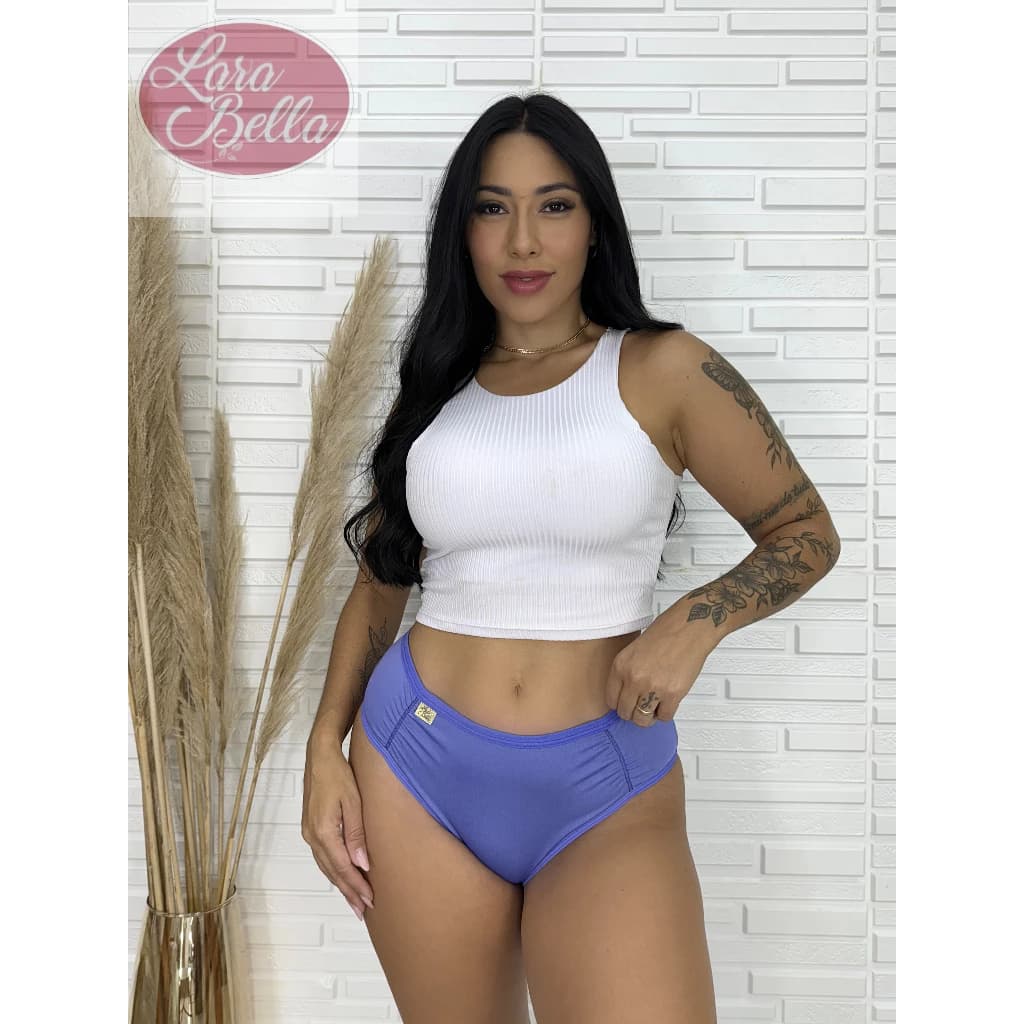 Kit 10 Calcinha Belle Conforto Tangão Cos Alto franzidinho forro 100% algodão