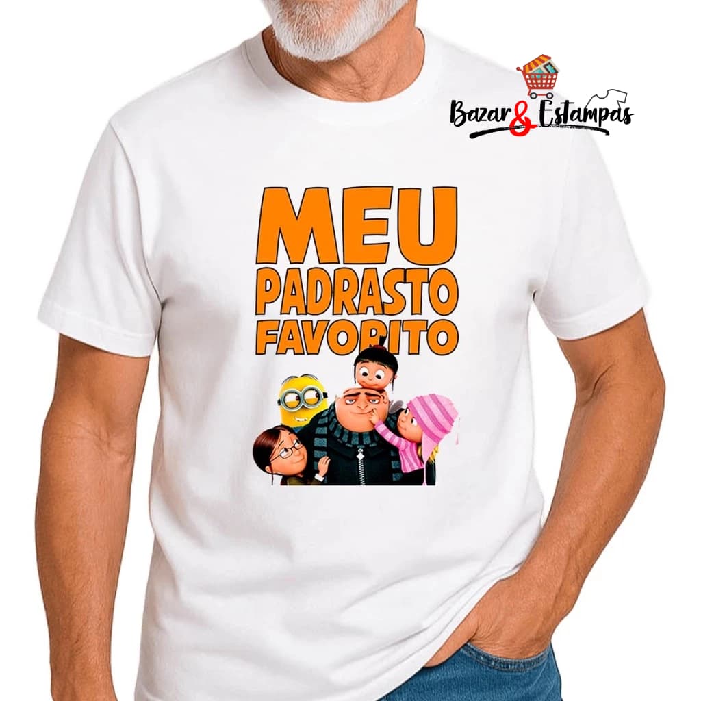 Camiseta Dia dos Pais Meu Padrasto Favorito Pai de Coração Camisa Padrasto Presente