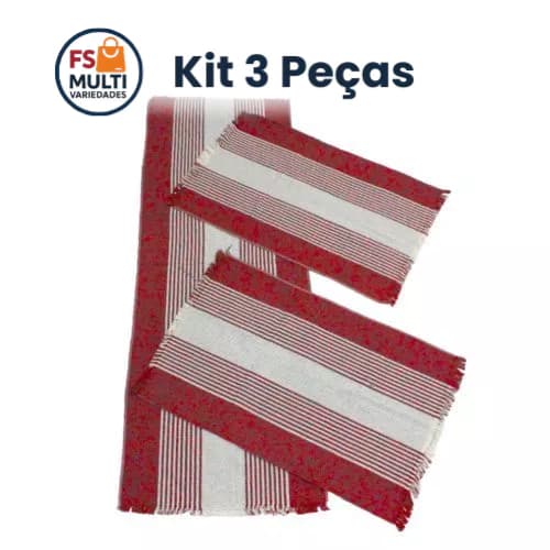 Passadeira e Tapete Kit Cozinha 3 Pçs Estampado Algodão Decoração Elegante Para Casa