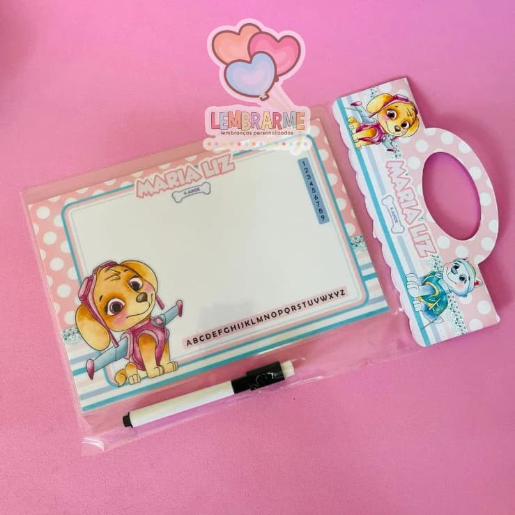 10 Lousa Mágica Skye 3 em 1 Lembrancinha Personalizada - Fazemos todos os temas