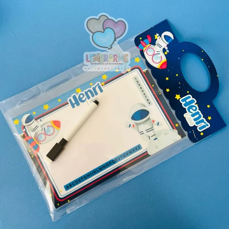 10 Lousa Mágica Astronauta 3 em 1 Lembrancinha Personalizada - Fazemos todos os temas
