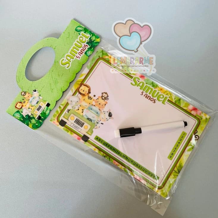 10 Lousa Mágica Safari 3 em 1 Lembrancinha Personalizada - Fazemos todos os temas