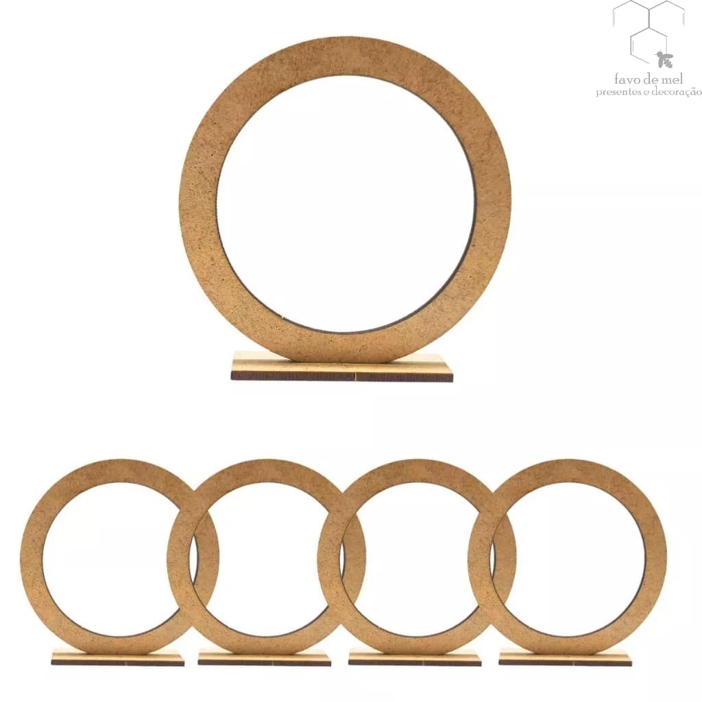 Mini Totem Mesa MDF 10cm Aro Redondo Cru para Festa Artesanato Identificação Lembrancinhas