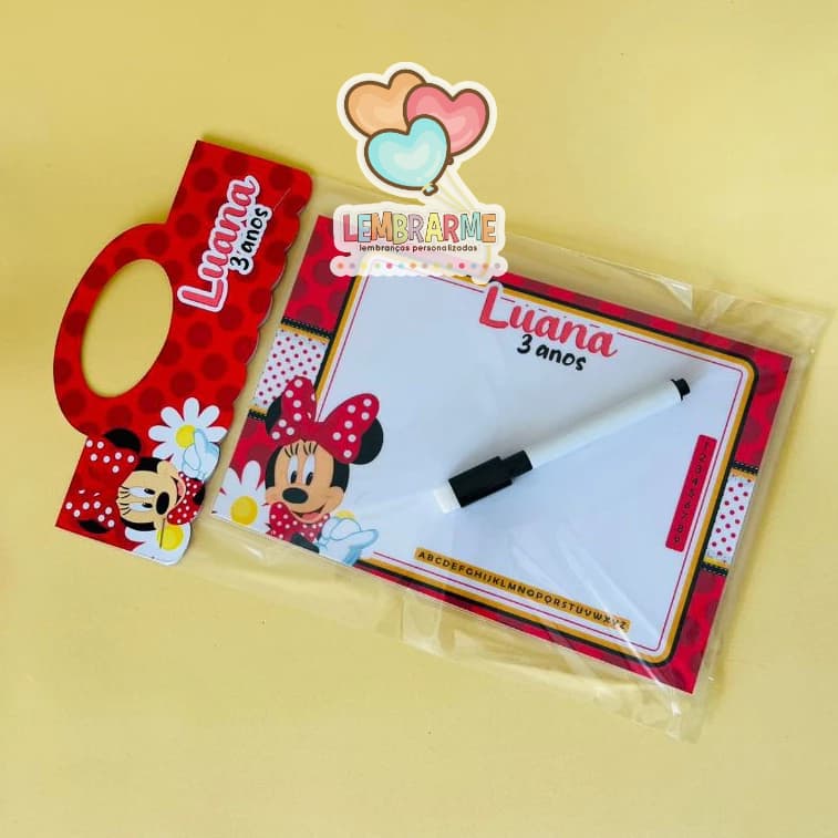 10 Lousa Mágica Minnie 3 em 1 Lembrancinha Personalizada - Fazemos todos os temas