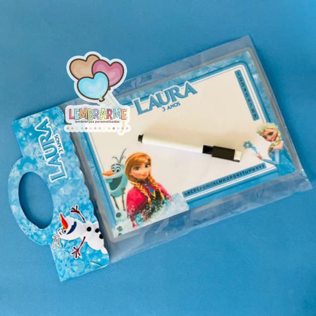 10 Lousa Mágica Frozen 3 em 1 Lembrancinha Personalizada - Fazemos todos os temas