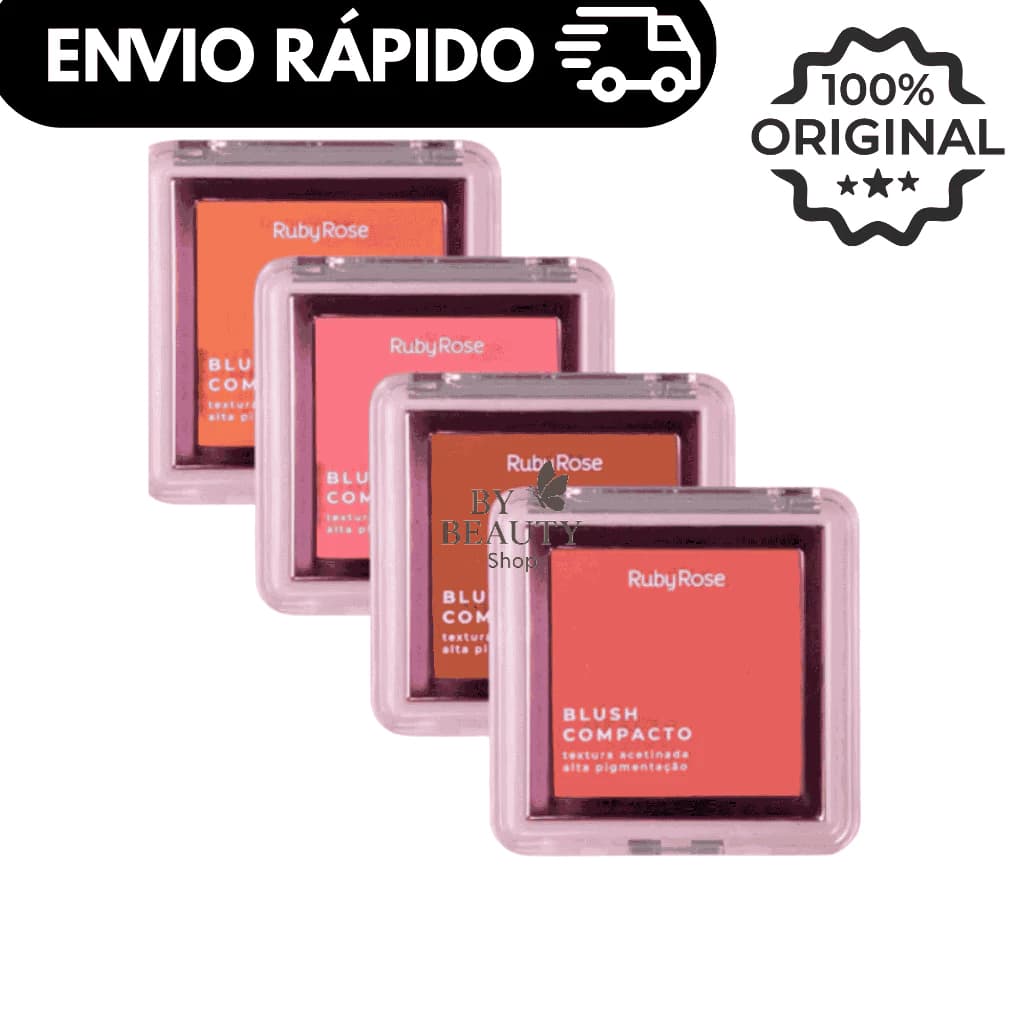 Blush Compacto Ruby Rose HB-861 | Textura Acetinada e Acabamento Natural