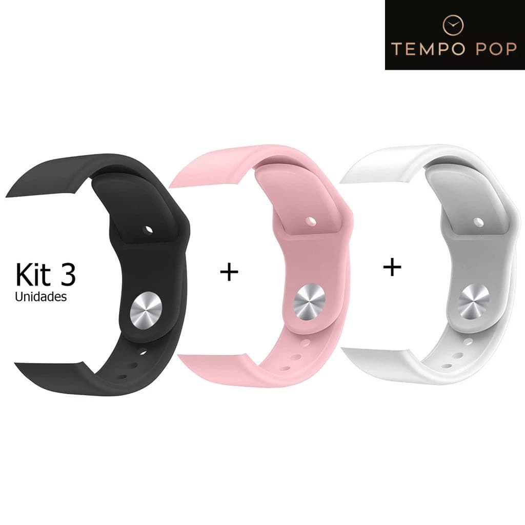 Kit Pulseiras Silicone para Relógio Inteligente Smartwatch D20 Y68