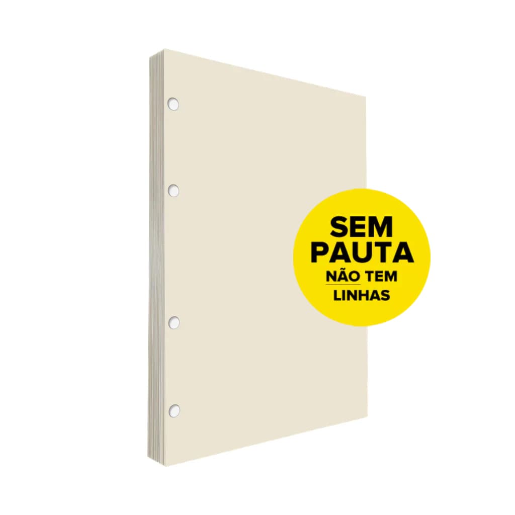 Refil Argolado Sem Pauta 90g 80 folhas Universitário Colegial A5